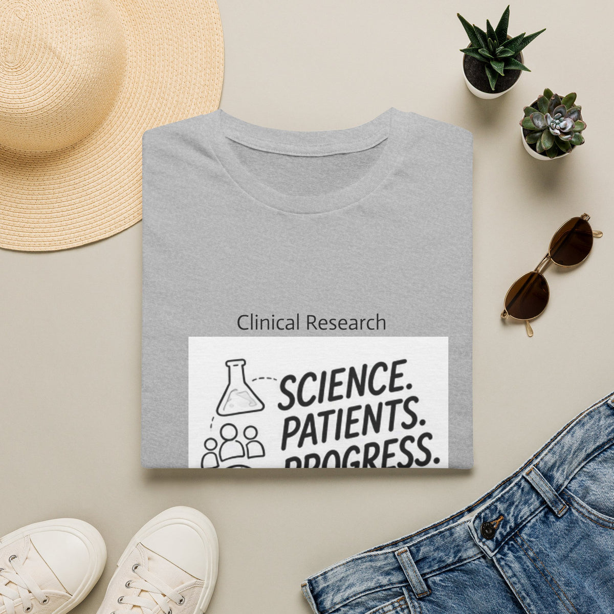 Clinical Research T-Shirt — "Science. Patients. Progress." Tee for Researchers & Healthcare Advocates