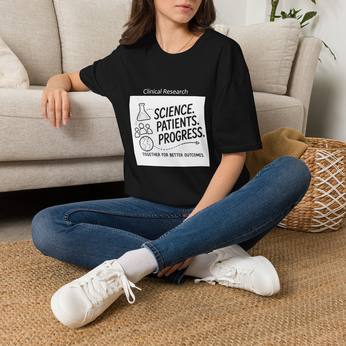 Clinical Research T-Shirt — "Science. Patients. Progress." Tee for Researchers & Healthcare Advocates