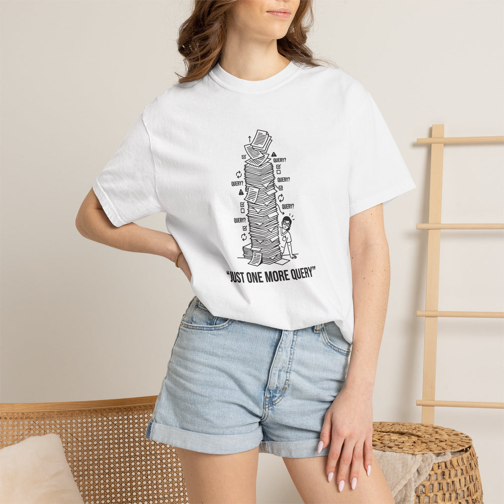 T-Shirt — "Just One More Query" Programmer Stack Graphic Tee