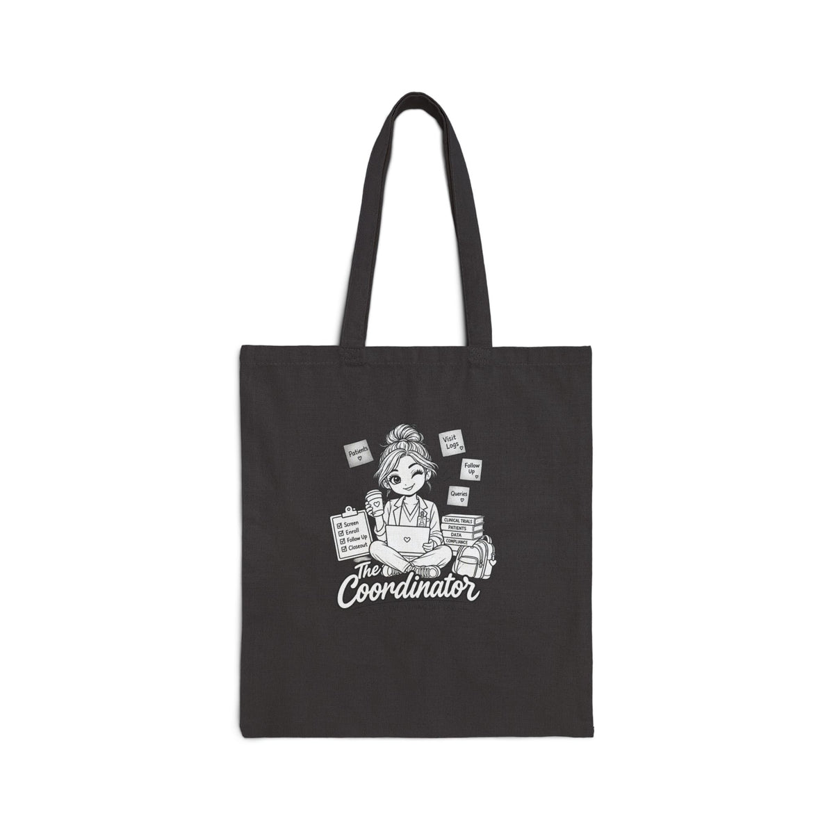 Coordinator Illustration Canvas Tote Bag – Funny Office Coordinator Gift