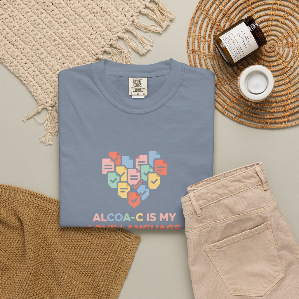 T-Shirt — "Alcoa-c Is My Love Language" Heart Design