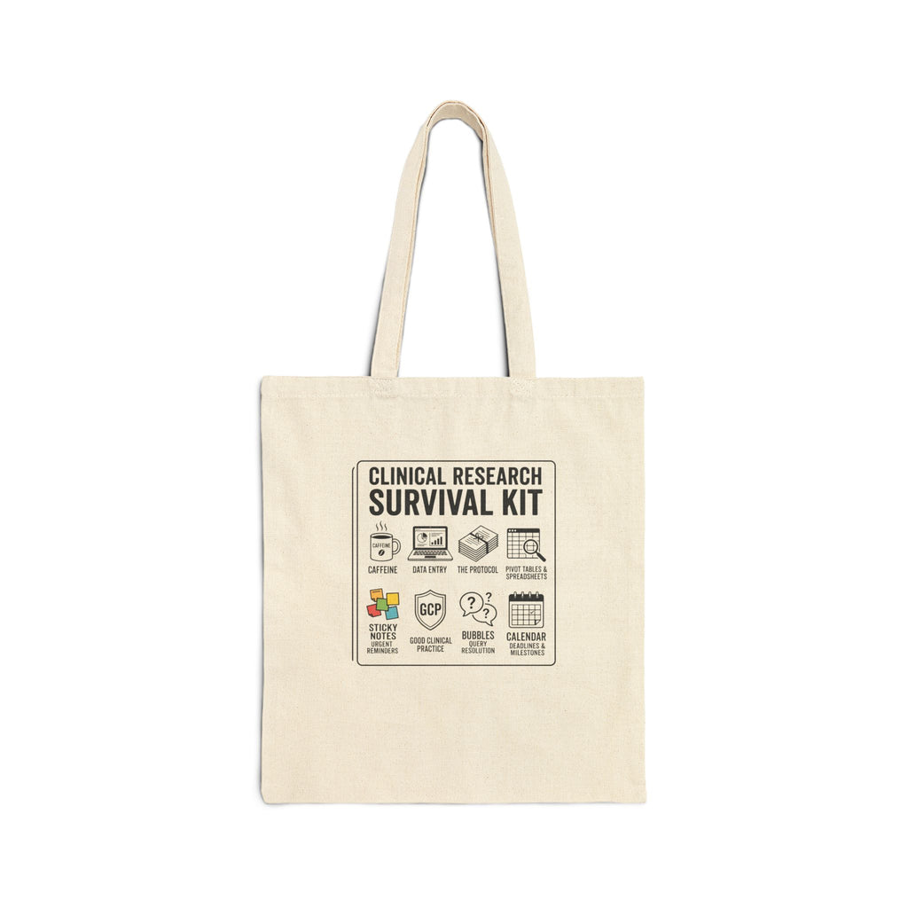 Tote Bag — "Clinical Research Survival Kit" Canvas Tote for Scientists & Students