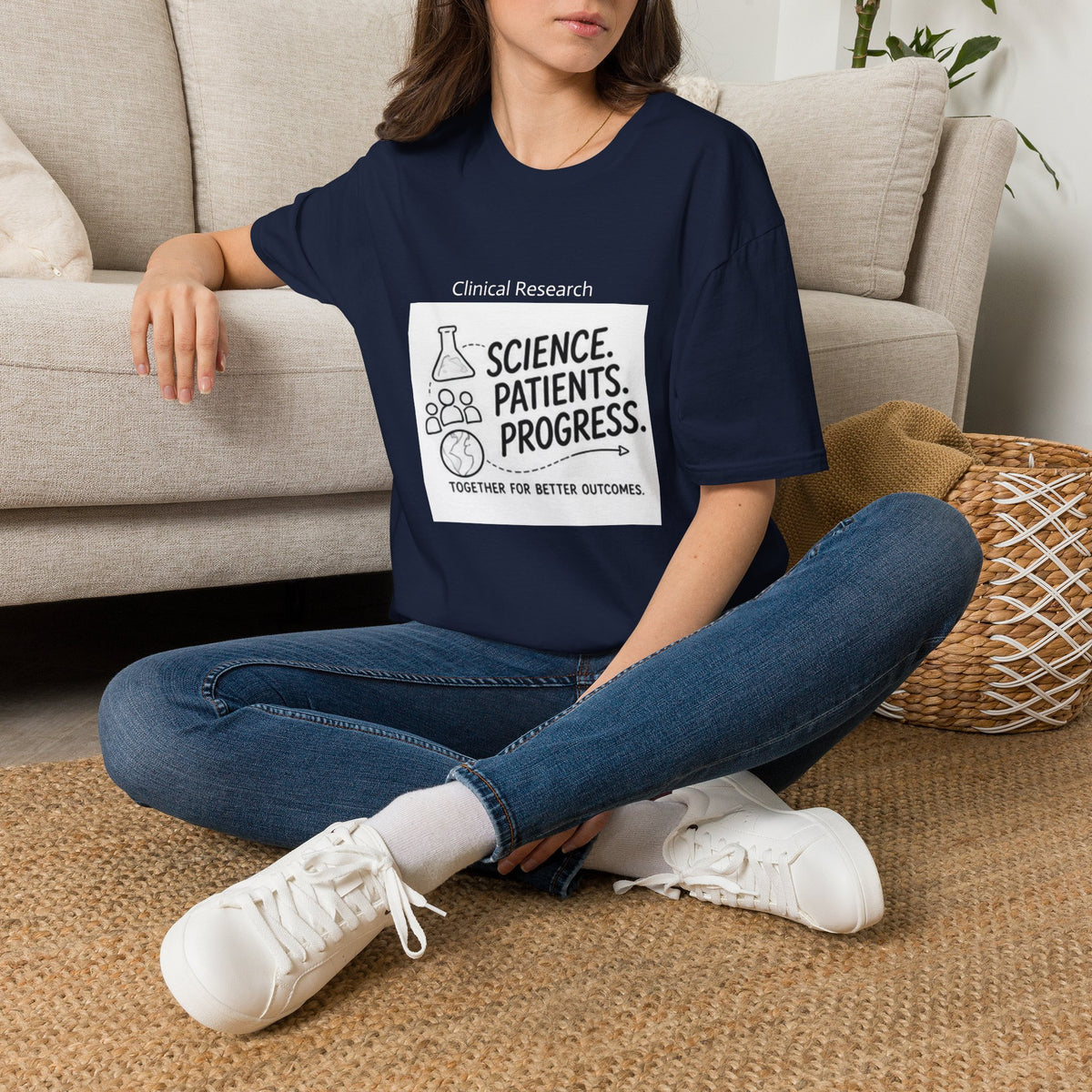 Clinical Research T-Shirt — "Science. Patients. Progress." Tee for Researchers & Healthcare Advocates