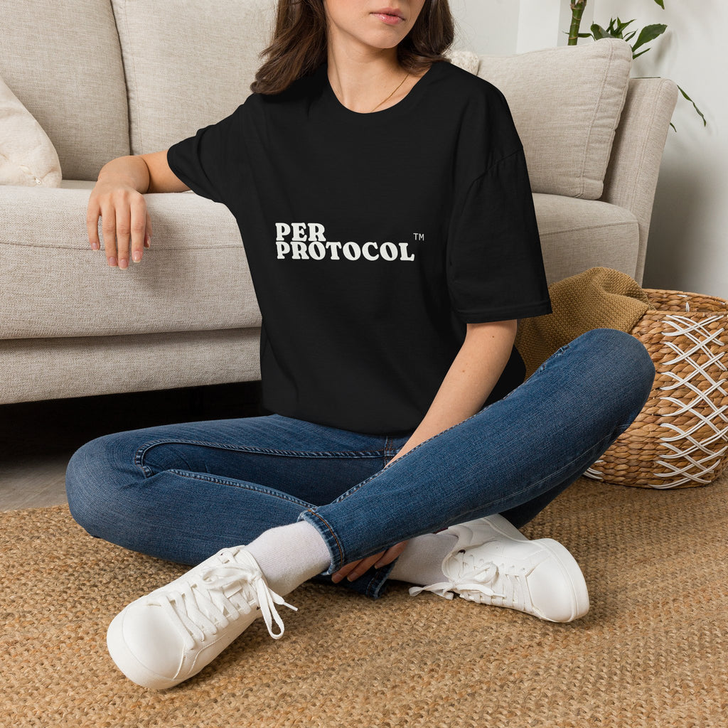 Per Protocol T-Shirt — Minimalist Text Graphic Tee