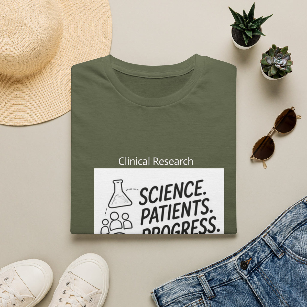 Clinical Research T-Shirt — "Science. Patients. Progress." Tee for Researchers & Healthcare Advocates