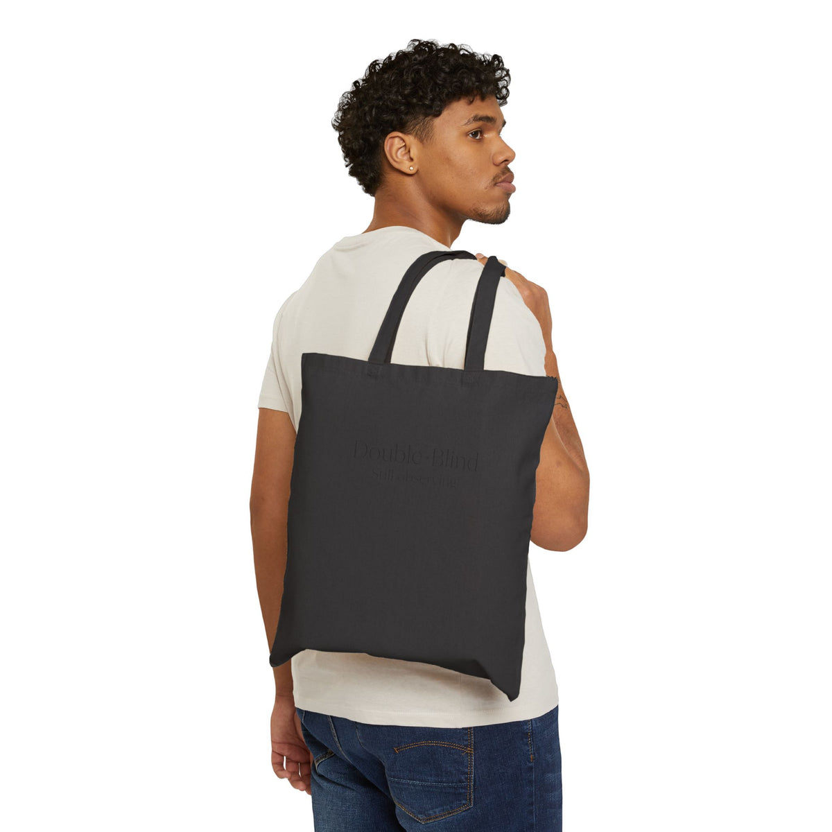 Canvas Tote — “Double-Blind Still Observing” Minimalist Research Tote