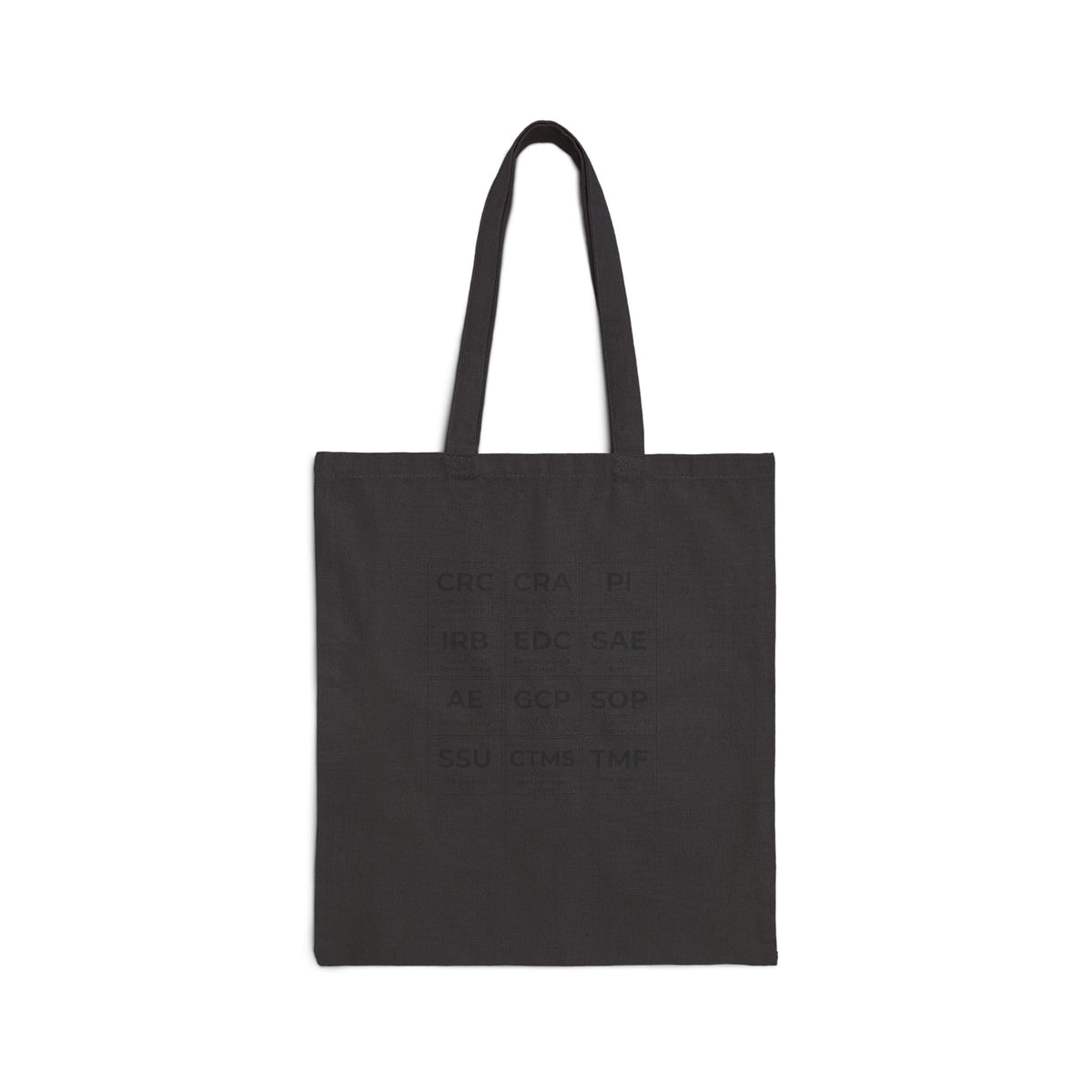 Researcher Acronym Tote Bag - Canvas Grid of Lab & Office Abbreviations