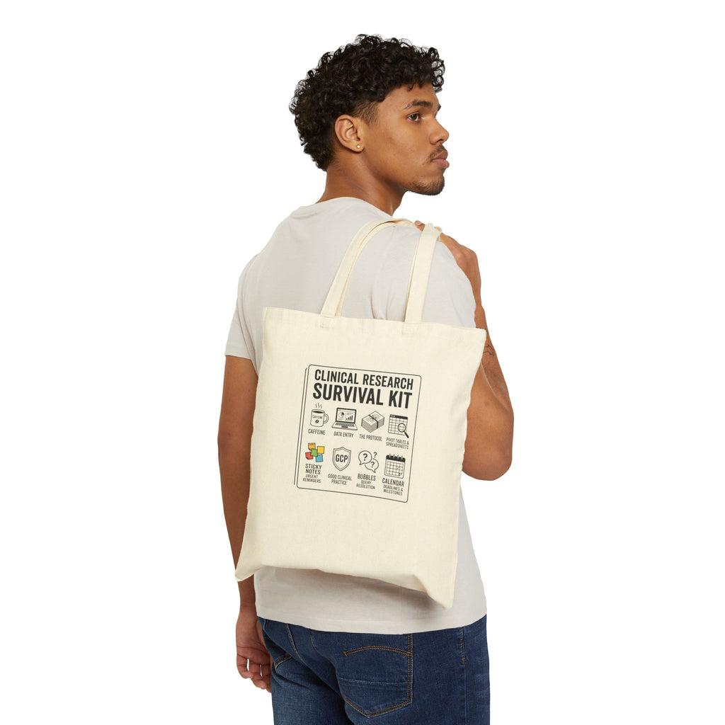 Tote Bag — "Clinical Research Survival Kit" Canvas Tote for Scientists & Students