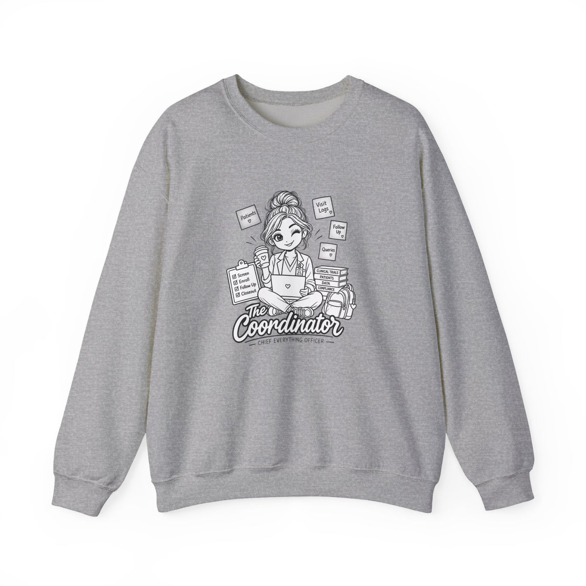 Coordinator Crewneck Sweatshirt — "The Coordinator" Cute Office Planner Graphic