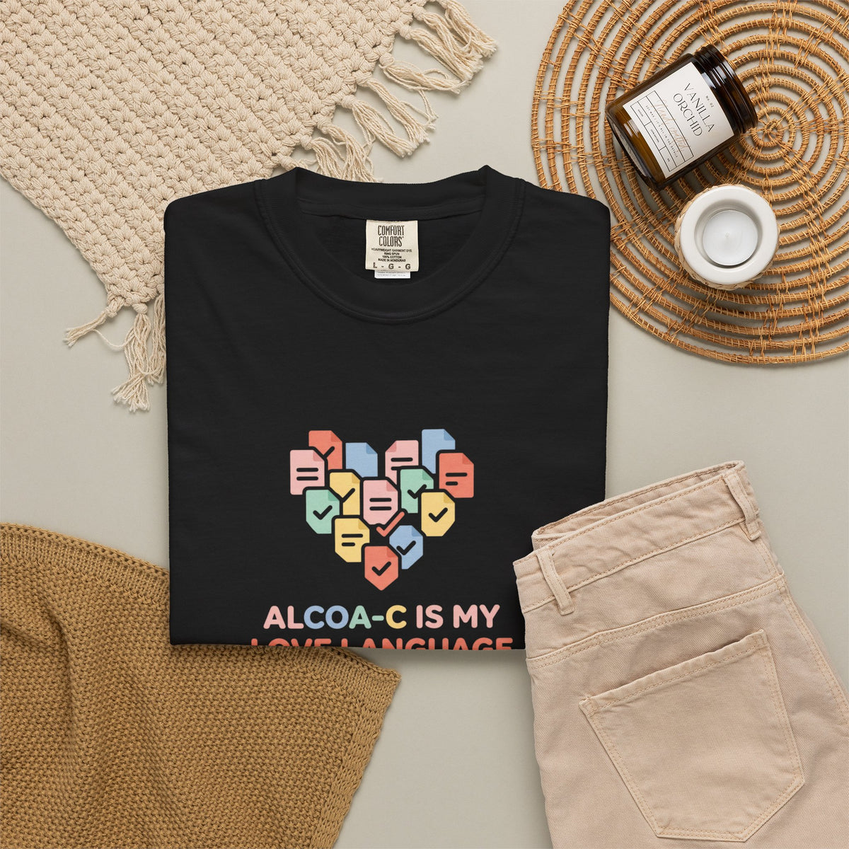 T-Shirt — "Alcoa-c Is My Love Language" Heart Design