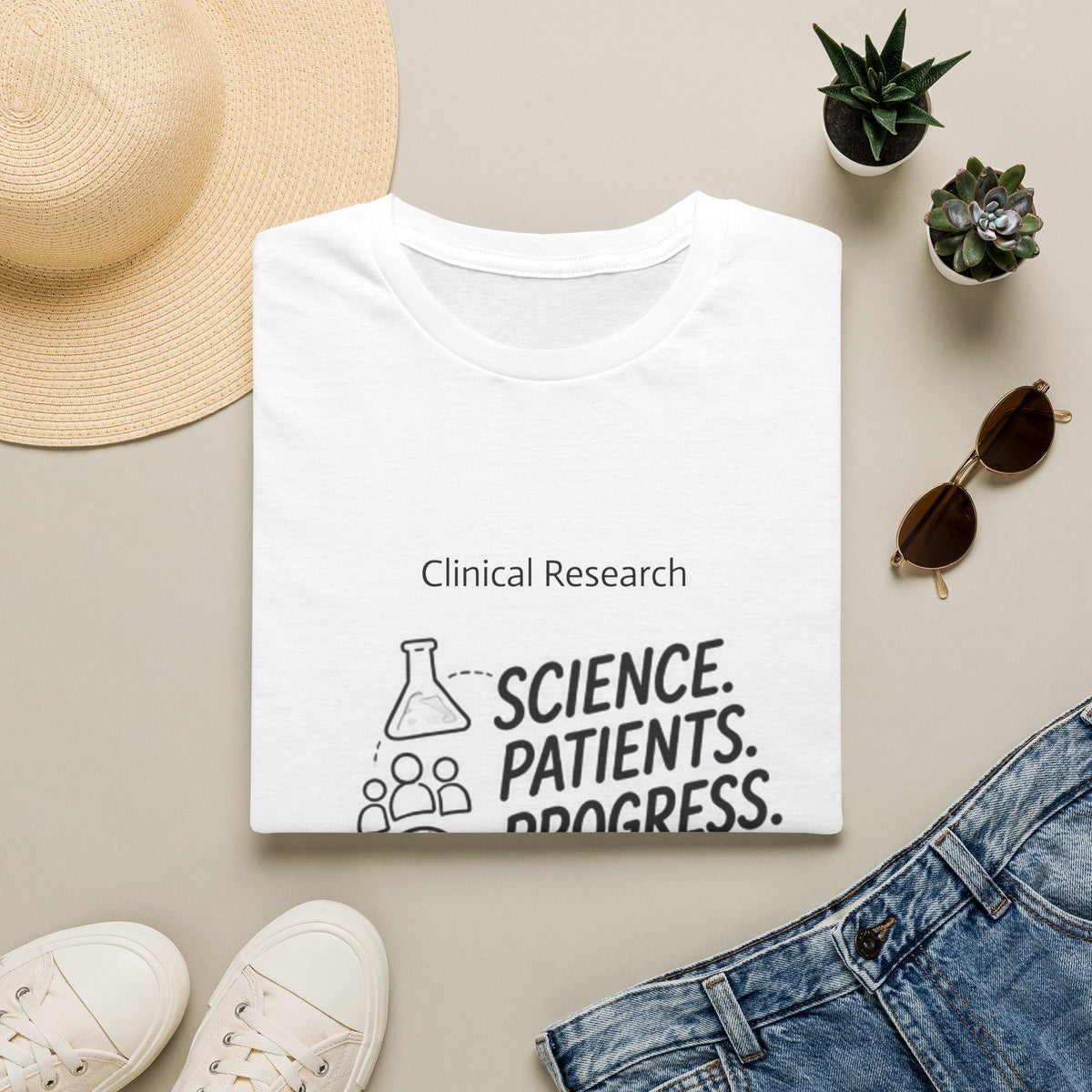 Clinical Research T-Shirt — "Science. Patients. Progress." Tee for Researchers & Healthcare Advocates