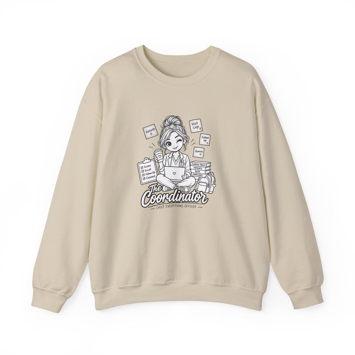 Coordinator Crewneck Sweatshirt — "The Coordinator" Cute Office Planner Graphic
