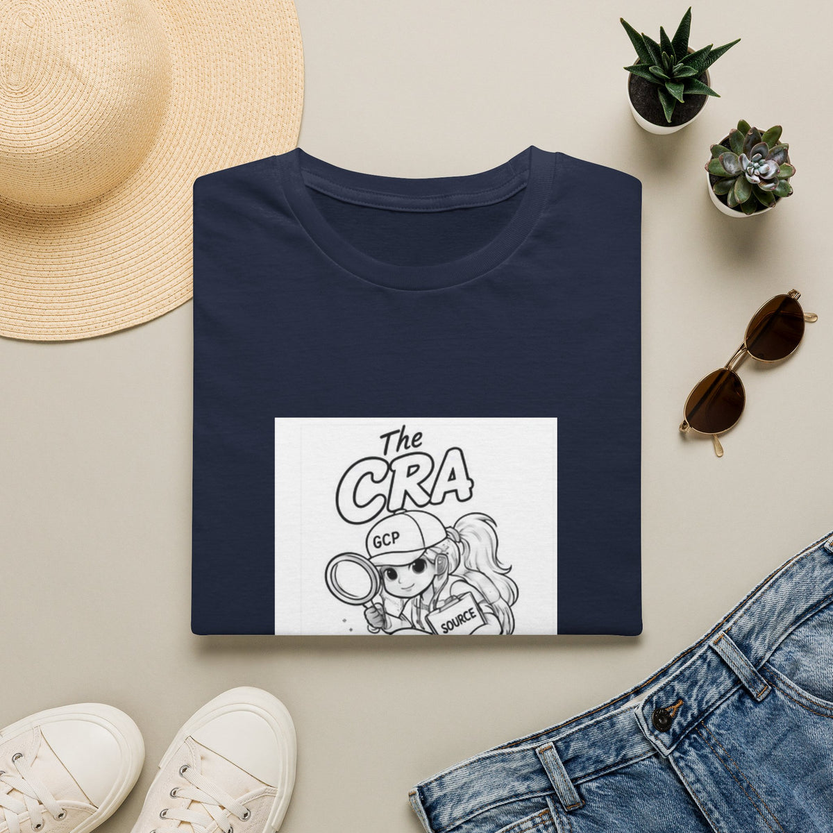 Detective Crew T‑Shirt – “The CRA” Vintage Cartoon Magnifying Glass Design