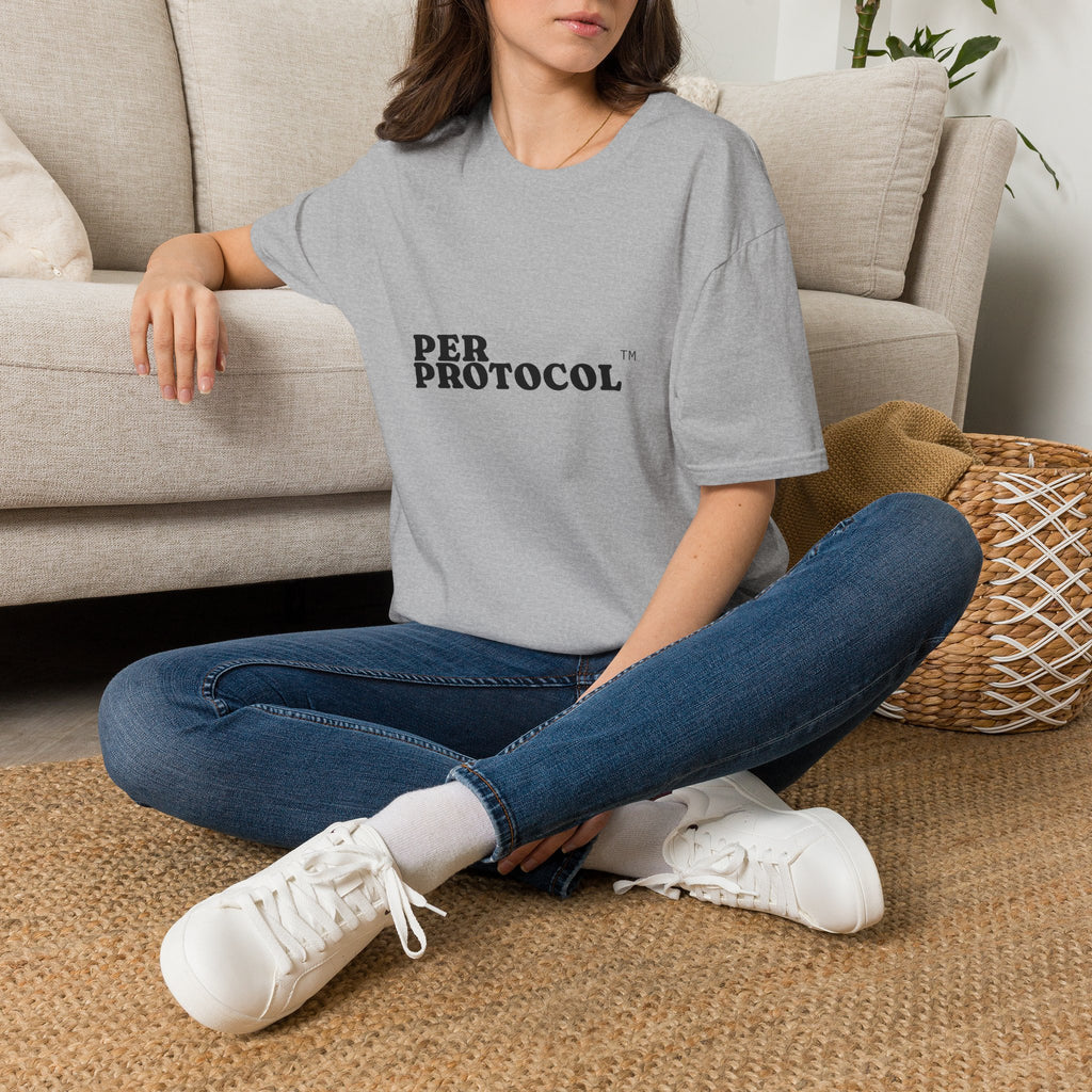 Per Protocol T-Shirt — Minimalist Text Graphic Tee