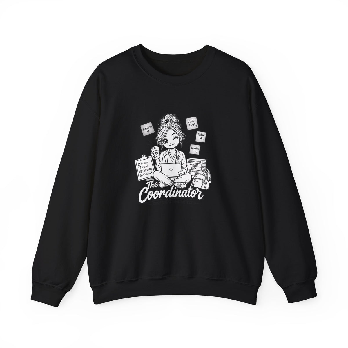 Coordinator Crewneck Sweatshirt — "The Coordinator" Cute Office Planner Graphic