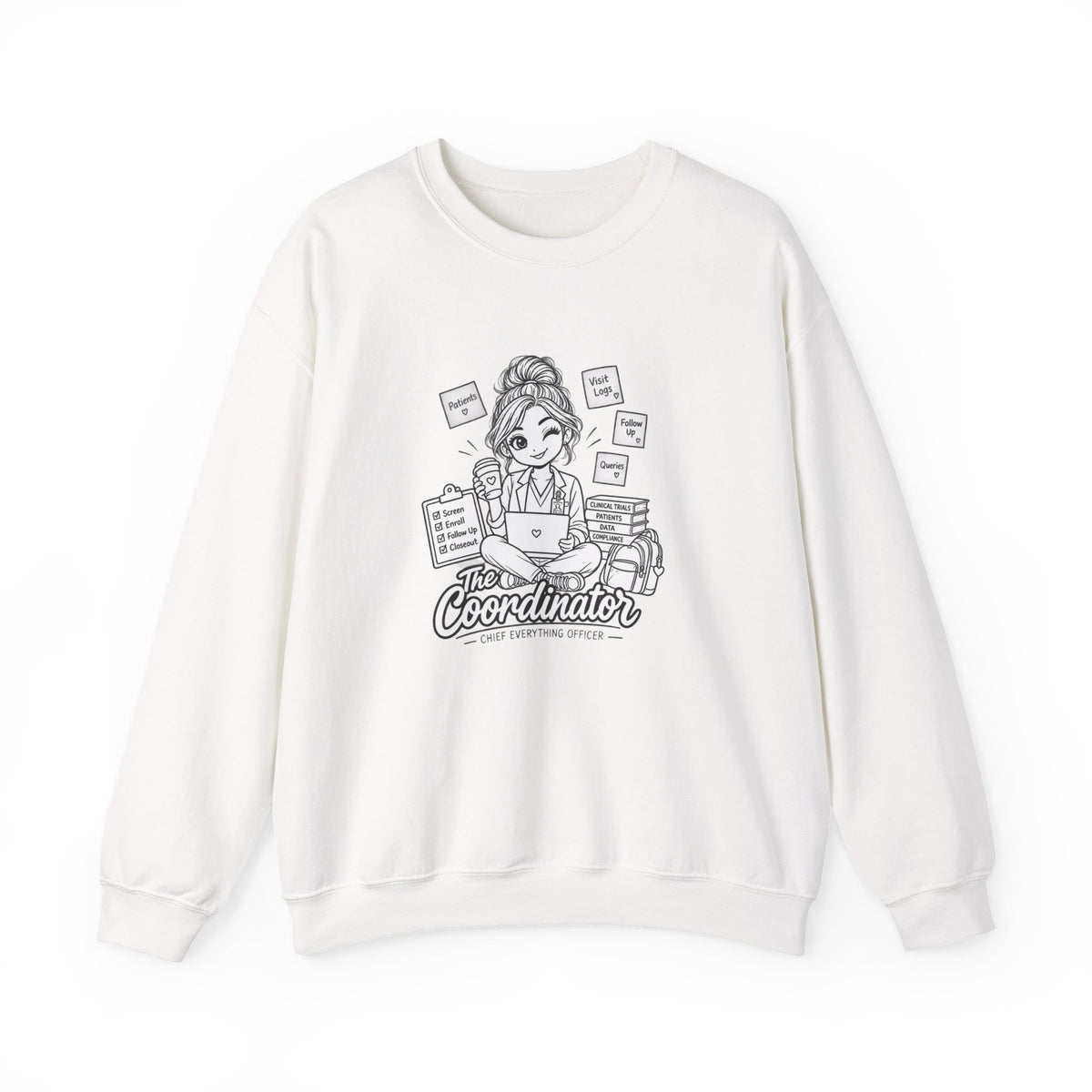 Coordinator Crewneck Sweatshirt — "The Coordinator" Cute Office Planner Graphic