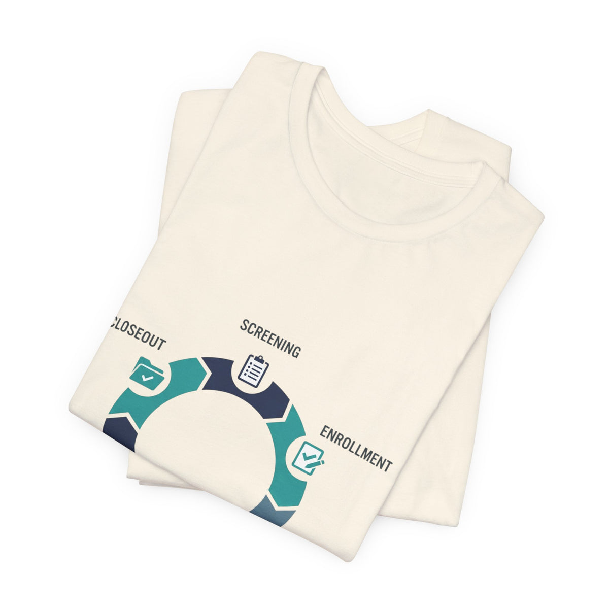 Clinical Trial Process Diagram T‑Shirt – Screening Enrollment Monitoring Visits