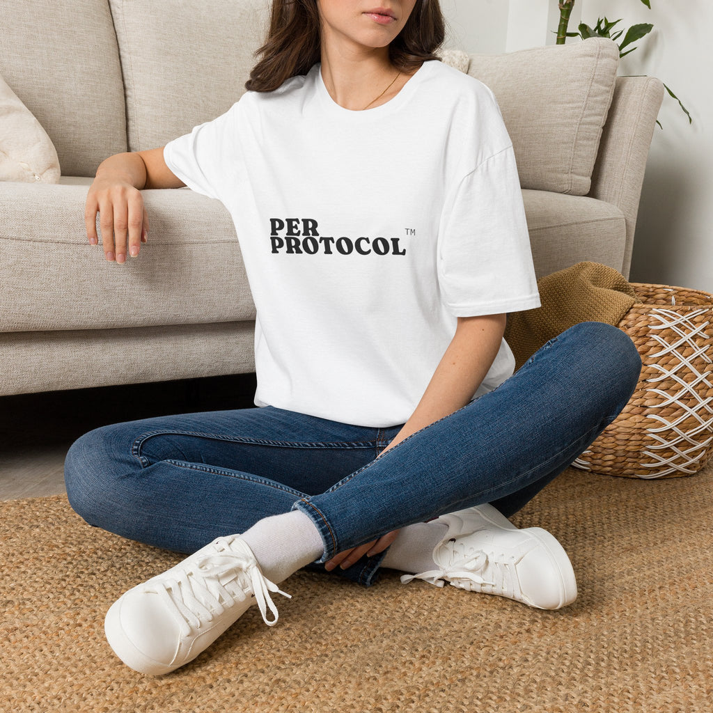 Per Protocol T-Shirt — Minimalist Text Graphic Tee