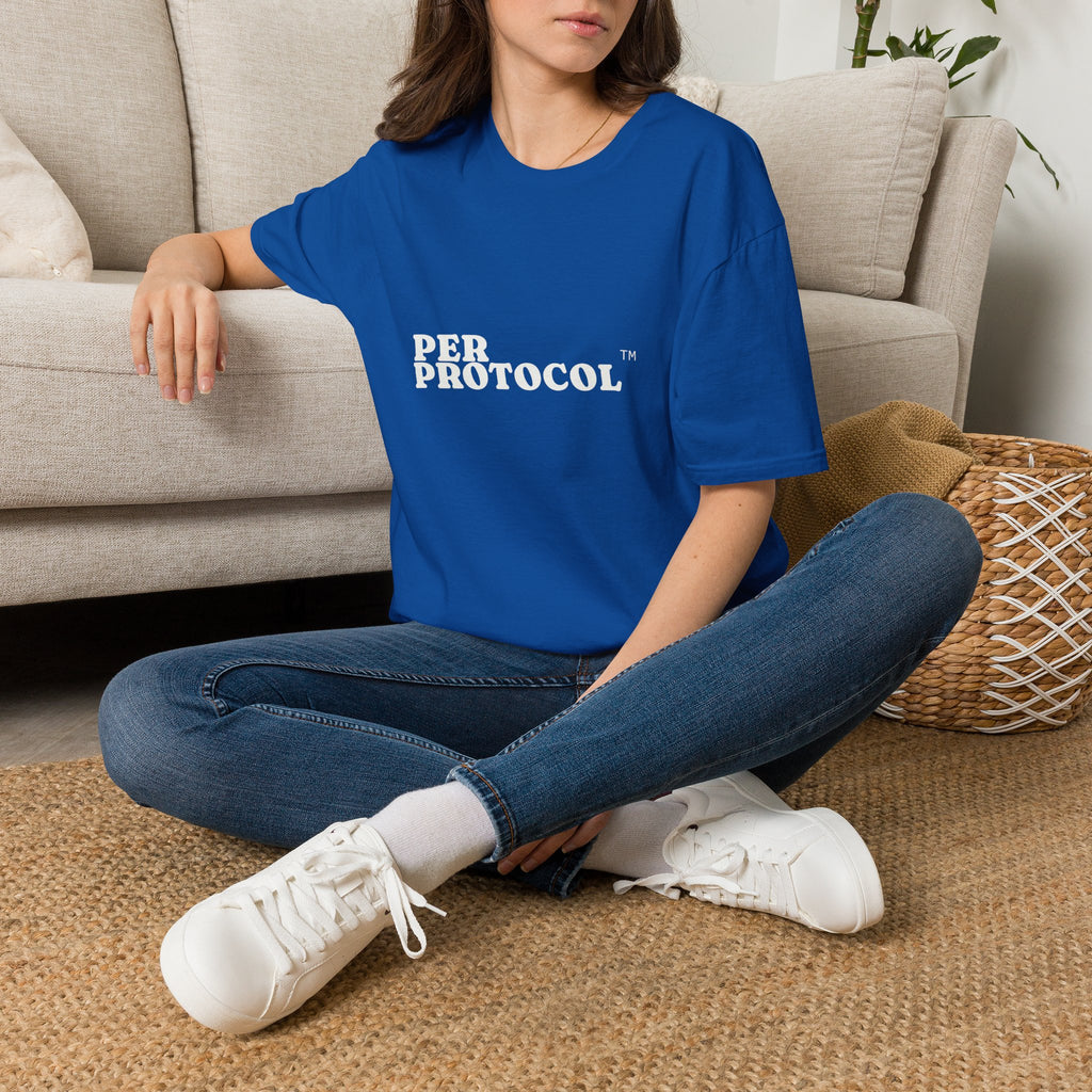 Per Protocol T-Shirt — Minimalist Text Graphic Tee