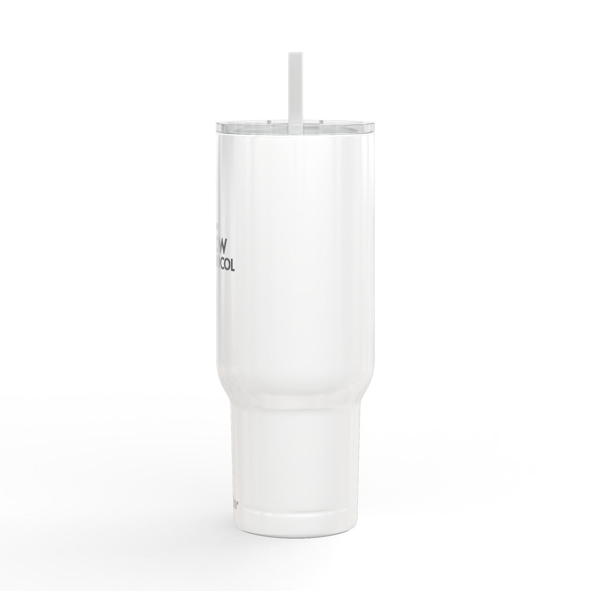 40oz Engraved Insulated Tumbler — "Follow The Protocol" Travel Mug with Lid & Straw