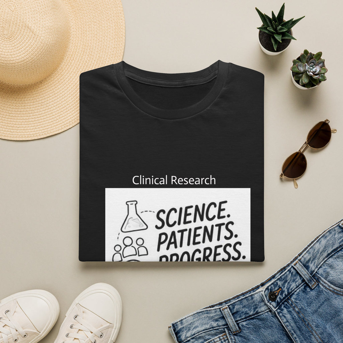 Clinical Research T-Shirt — "Science. Patients. Progress." Tee for Researchers & Healthcare Advocates