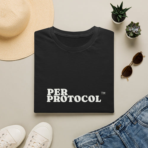 Per Protocol T-Shirt — Minimalist Text Graphic Tee