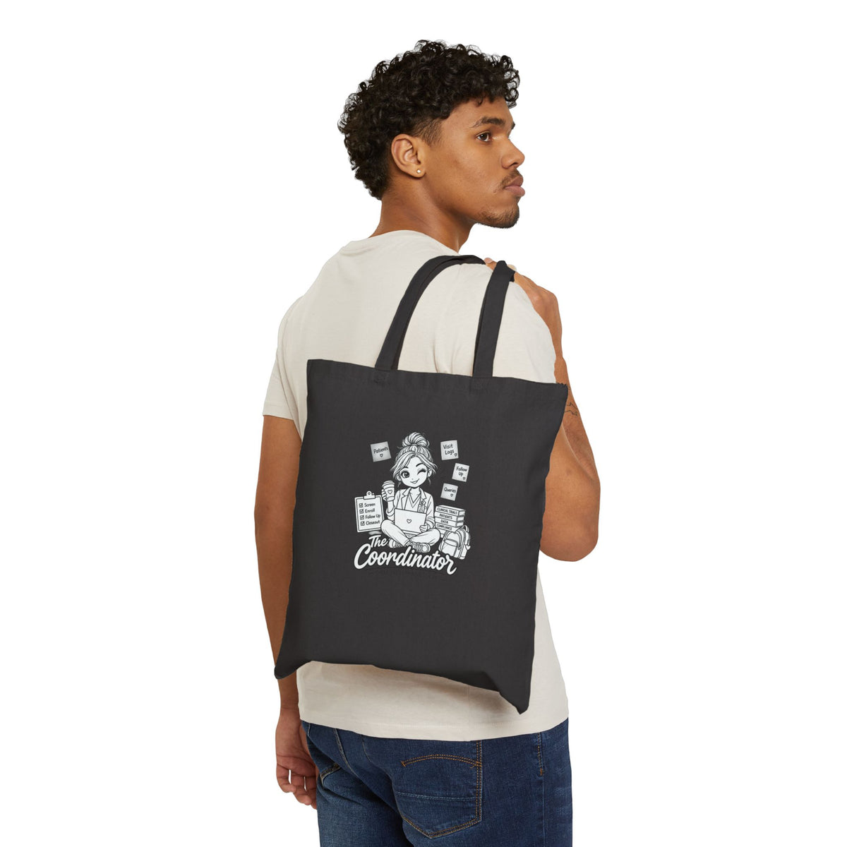 Coordinator Illustration Canvas Tote Bag – Funny Office Coordinator Gift