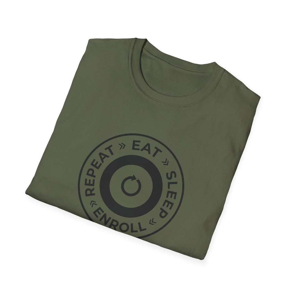 Eat Sleep Enroll T-Shirt — College Student Enrollment Humor Tee