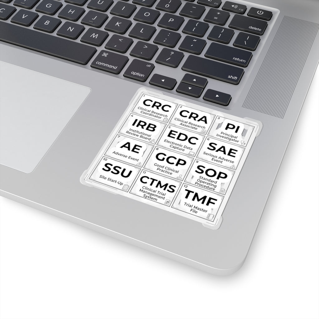 Clinical Research Acronym Stickers — Kiss-Cut Sticker Sheet
